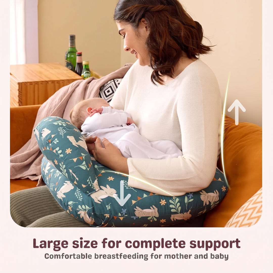 Nursing pillow with adjustable strap for perfect fit