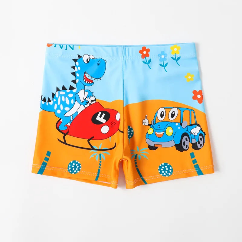 TideRunner kids swim trunks dino beach print