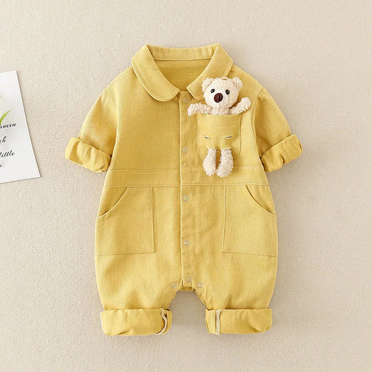 LittleDenim kids denim jumpsuit yellow