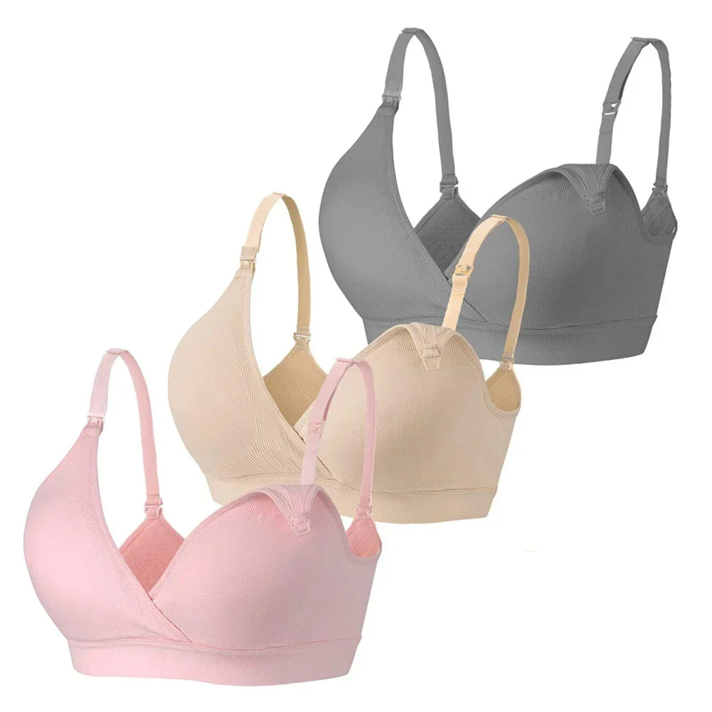 NurseFlow wireless nursing bra beige seamless support