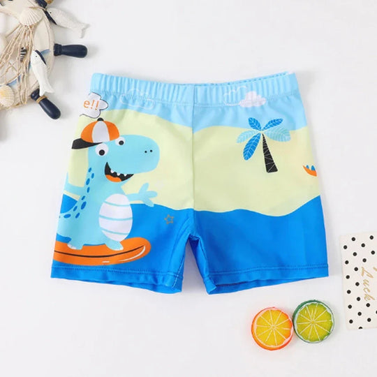 TideRunner kids swim trunks dino water print