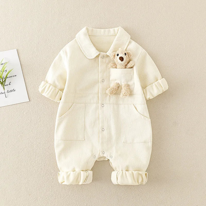 LittleDenim kids denim jumpsuit white
