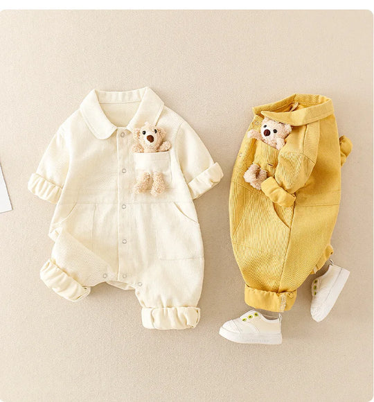 Soft denim jumpsuit comfortable for active play