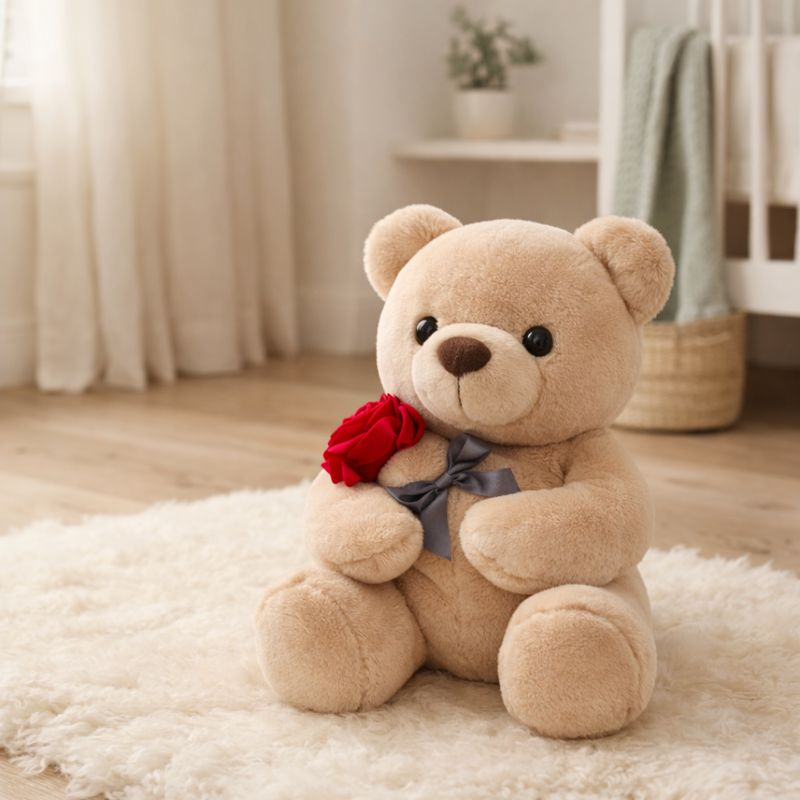 Lavinia Rosebud Bear Plush Toy — Kids Teddy Bear Comforting Cuddles