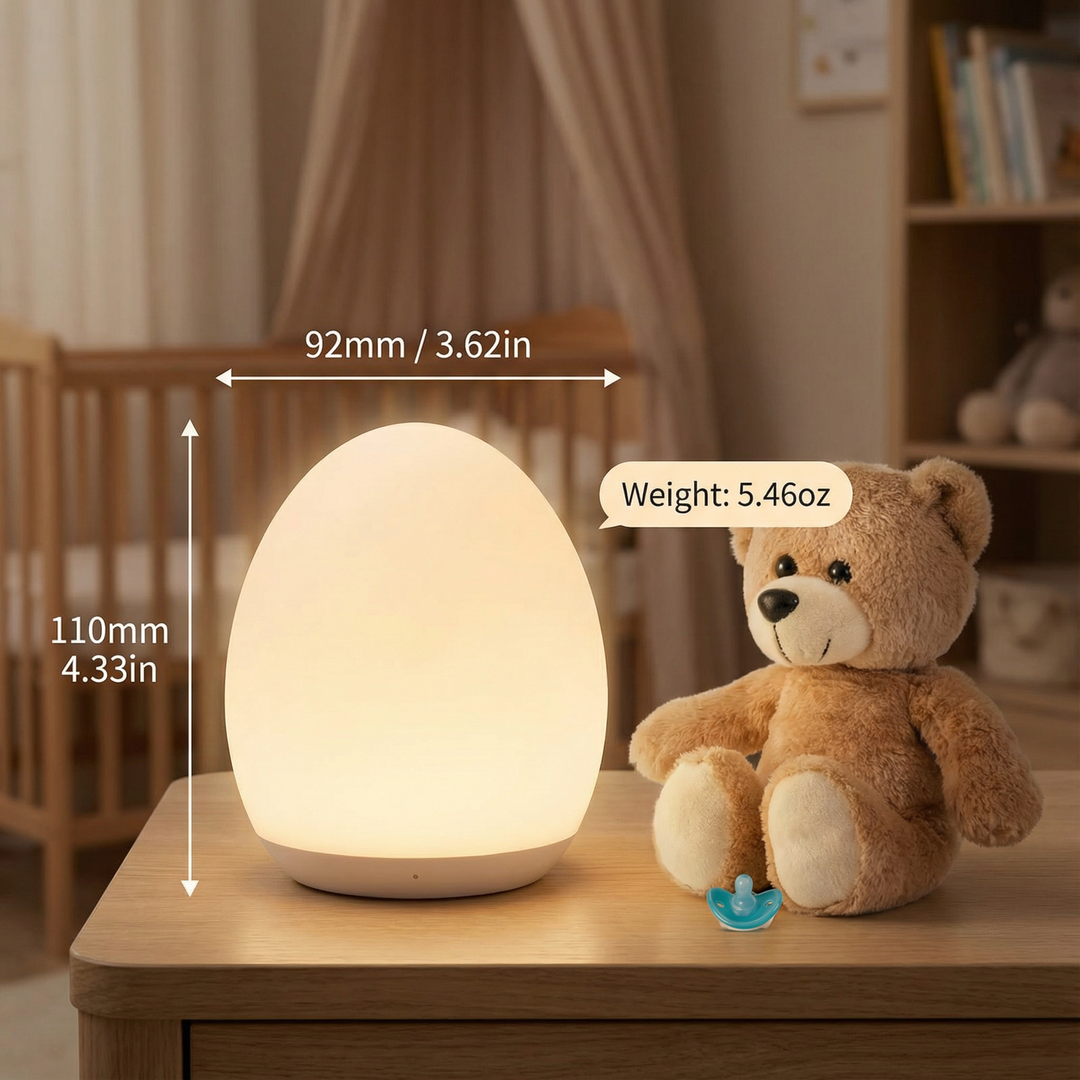 LumaShell Silicone Baby Night Light — Calming Modern Glow