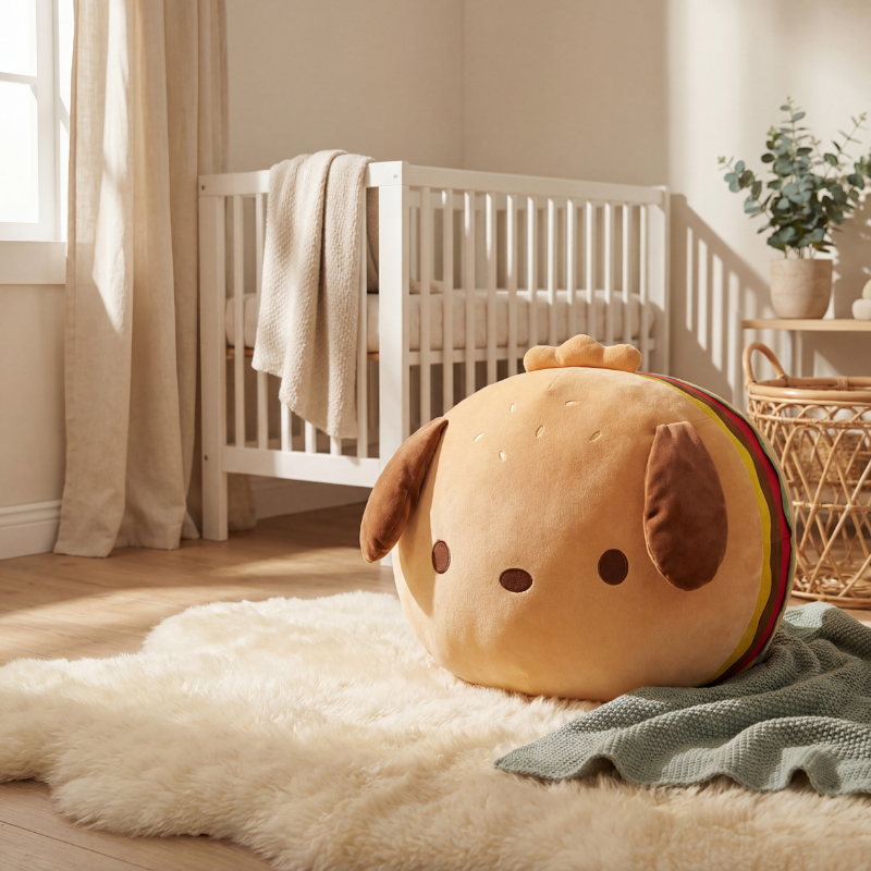 BunBuddy Burger Pup Plush Toy — Clean Modern Quality for Kids