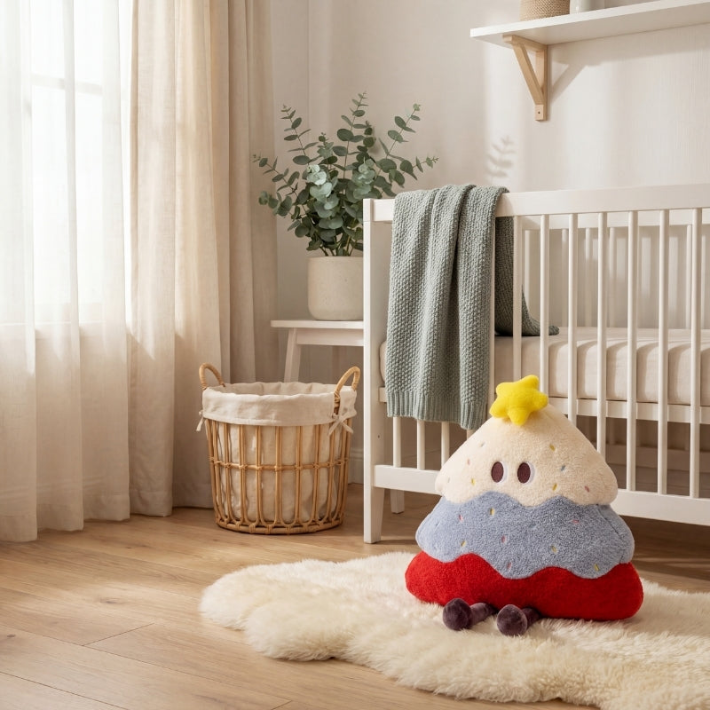 SweetSprout Cake Plush Cushion Toy — Modern, Calm Quality